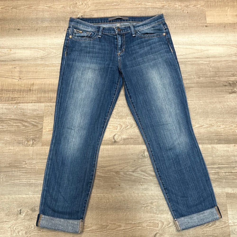 Joe’s Jeans Cigarette cuffed capri style jeans, size 28, medium wash